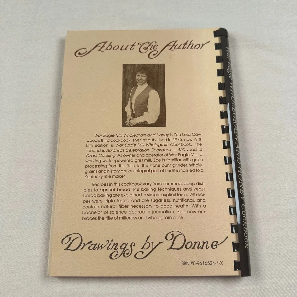 Vintage 86 War Eagle Mill Whole Grain Honey Cookbook Spiral Bound Unique Recipes